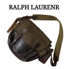 RALPH LAURENR レザー × キャンバス ミリタリー ショルダーバッグ
