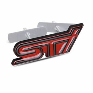 STI 3Dエンブレム 金属製 メッキ レッド　ブラック　スバル Fグリル用 外装