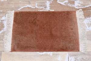 P171 ウール製 手織り 中国段通 玄関マット 絨毯 ラグ キッチンマット ジュータン 幅114×59cm(房含む)