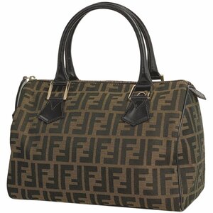 フェンディ FENDI ズッカ柄 ハンドバッグ ミニボストン ハンドバッグ キャンバス ブラウン 8BL104 レディース 【中古】