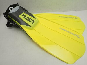 未使用 TUSA ツサ SF-5000 ストラップフィン イエロー サイズ:M(26-28cm) 取扱説明書付 スキューバダイビング用品 [3F-55655]