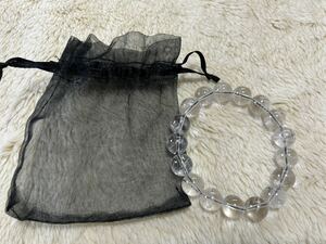 【美品】ブレスレット　アクセサリー　水晶ブレス　数珠　入れ袋　袋付　透明