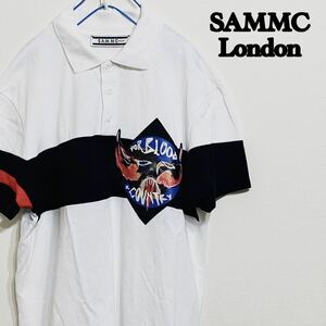 即決★SAMMC London サムマックロンドン★ポロシャツ 【M】半袖 プリント ビームス購入 ホワイト ストリートブランド 海外