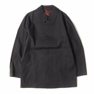 Paul Smith ポールスミス MACKINTOSH ゴム引き コットン ステンカラーコート COLLECTION チャコールブラック イギリス製 ジャケット M