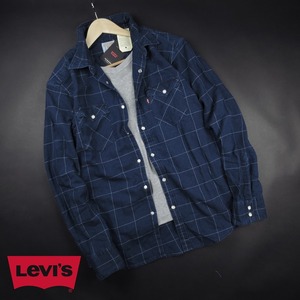 新品★Levi’s/リーバイス/STANDARDデニムウエスタンシャツ857/058紺ウインドペン/【XL】【JP size XXL】