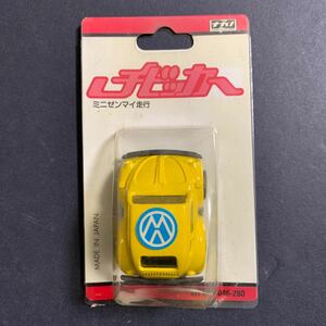 チビッカー フォルクスワーゲン ビートル VW Beetle イエロー ナガノ ミニゼンマイ走行 未開封 チョロＱ風ミニカー 日本製 プルバックカー