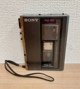 【SONY ソニー「TCM-57」カセットテープレコーダー】ポータブル/現状品/レトロ/A62-445