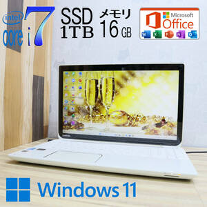 なんと！新品SSD1TB メモリ16GB★美品 最上級4世代4コアi7！★T654/78LW Core i7-4700MQ Webカメラ Win11 MS Office2019 H&B★P66079