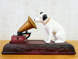 S) VICTOR NIPPER ビクター ニッパー HIS MASTER’s VOICE 置物 犬 陶器@60(4)