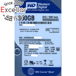 【中古】Western Digital製HDD WD5000AAKX 500GB SATA600 7200 8000～9000時間以内 [管理:1050023264]