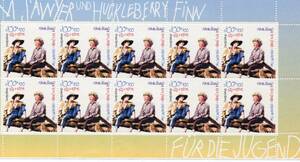 ★ドイツ★切手★トムソーヤ(TOM　SAWYER)・ハックルベリー・フィン （HUCKLEBBERYFINW）★１シート★貴重品2001年★発行★送料込★