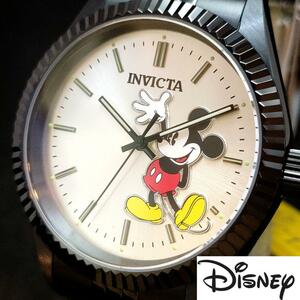 【Disney】INVICTA/新品未使用/ミッキーマウス/ディズニー/メンズ腕時計/男性用/mickey/プレゼントに/激レア/ブラック.シルバー色/希少