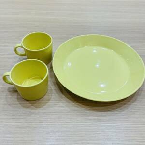 【H11479a】 1円～ TEEMA お皿 マグカップ セット ARABIA FINLAND iittala 21cm イエロー ヴィンテージ おしゃれ 食器