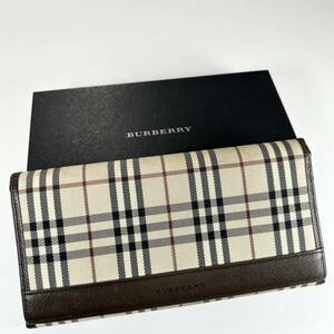 1円〜 BURBERRY バーバリー 長財布 ノバチェック がま口 コインケース カードケース レザー カード レディース メンズ ブラウン系