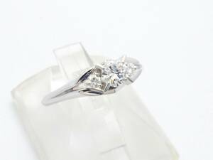 鑑別書付き 新品仕上げ済み 天然 ダイヤモンド Pt900 ＃12.5 D0.28ct 3.30g リング 指輪 プラチナ 店舗受取可