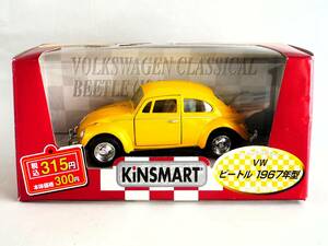 ★☆【定形外OK】未使用!KiNSMART/ダイソー VW ビートル 1967年型 プルバック式~1/32??2003年製!箱イタミ有!~中古品【同梱可】[GB09A44]☆