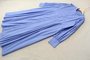 4-1975 新品 タックシャツワンピース ブルーFサイズ