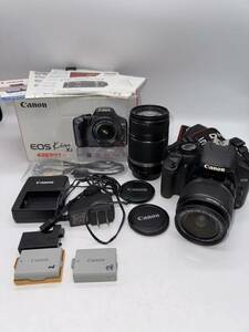 ★ Canon キャノン EOS Kiss×2 EF-S 18-55 IS Kit デジタル一眼レフカメラ レンズキット 箱付き 通電確認済み #D818 0426MN