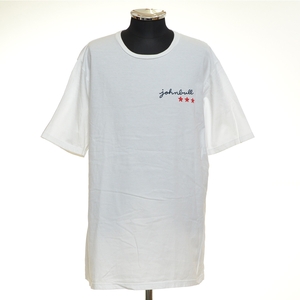 ●486161 Johnbull ジョンブル ●ロゴ刺繍Tシャツ 半袖 トップス サイズLL メンズ ホワイト