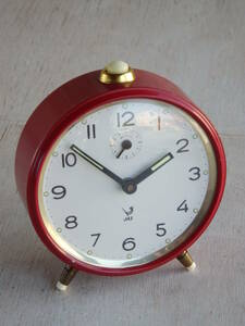 フランスアンティーク 時計　JAZ 置時計 目覚まし時計 古い 手巻き ブロカント ビンテージ 蚤の市 仏 北欧 ヴィンテージ