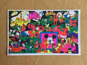 60s 70s ビンテージ Disneyland Memorial Orgy ディズニーランド メモリアル オージー ブラックライト ポスター 印刷物 12.5cm×20cm 希少