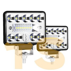 6500K LED ワークライト 作業灯 3インチ 54W 農業機械 夜釣り 投光器 前照明灯 建設機械 照明 トラック 12V/24V 2個 SUV 3C-54W