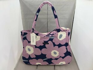 【marimekko】マリメッコ　トートバッグ　ラベンダー系　花柄　キャンバス　SY02-F9W