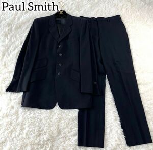 【美品】Paul Smith ビンテージ　セットアップ　パンツスーツ　ビジネス ポールスミス　上下　お洒落　濃紺　フォーマル