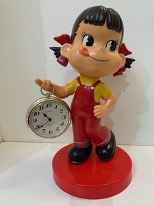 ペコちゃん 人形 懐中時計付 ウォッチング 昭和レトロ 置き物 高さ約38cm 不動