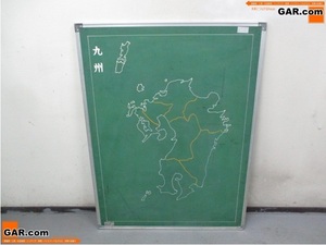 マ9 グリーンボード 黒板 両面 チョークボード 教材用 九州 中国四国 日本地図 社会 1200×900 京都 引取歓迎！