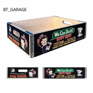 ベティーちゃん Betty Boop　ウッドケースWOODEN CRATE ウッドクレート ガレージ アメリカン雑貨