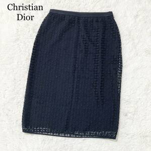 【未使用級】現行タグ クリスチャンディオール 刺繍 総柄 スカート フォーマル