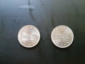 昭和記念硬貨　内閣制度100年記念　500円硬貨　白銅貨　2枚組　昭和61年(1986年）