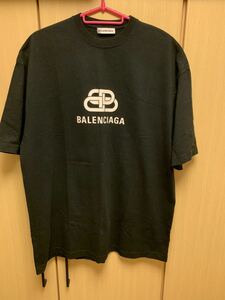 正規 19SS BALENCIAGA バレンシアガ DEMNA GVASALIA デムナ ヴァザリア BB ロゴ クルーネック Tシャツ 黒 XS 570813 TEV48