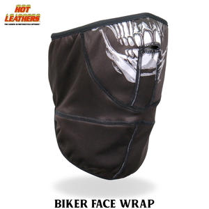 Hot Leathers フェイスラップ フリース裏地 マジックテープ フェイスマスク Skull Face Wrap スカル ドクロ バイカー 米国ホットレザー