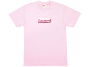 新品 Supreme KAWS Chalk Logo Tee Tシャツ カウズ チョークロゴ Box ボックスロゴ シュプリーム Light Pink S 