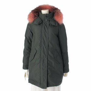 【モンクレール】Moncler　18年 HIHIURA フォックスファー ジップアップ ダウンコート グリーン 14 【中古】186909