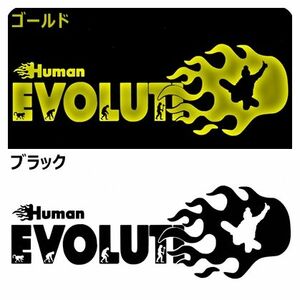(20cm) 炎上-人類の進化【スノーボード編Ｂ】ステッカーDC1