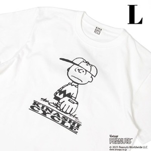 L 新品【木梨サイクル Tシャツ（SNOOPY×木梨サイクル デザイン A) ヴィンテージ PEANUTS ピーナッツ チャーリーブラウン 木梨憲武 WHITE】