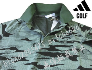 ■新品【adidas GOLF】アディダスゴルフ カモ柄 吸汗速乾性 半袖ポロシャツ■KH/L