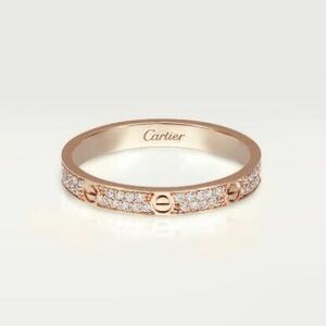 Cartier　カルティエ　LOVE RING　SMALL MODEL　スモールモデル　指輪　リング　ミニラブ　パヴェ　ダイアモンド