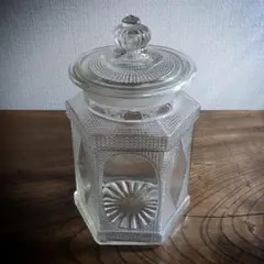 飴屋瓶　ガラス瓶　保存容器　ガラスケース　ウランガラス　昭和レトロ　大正ロマン