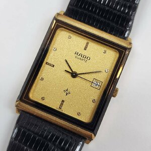 RADO ラド― クォーツ デイト 111.3361.2 ゴールドカラー 腕時計 アンティーク スクエア