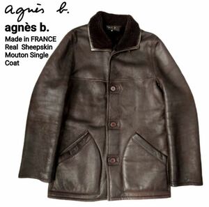 【Special】90s agnes.b homme アニエスベー フランス製 シープスキン ムートンコート 48 ヴィンテージ 名作 / A2 USA レショップ a.p.c