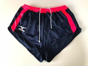 ss_0458y ★定形外 配送★ 極美品 ミズノ mizuno 日本製 陸上競技 ランニング ショートパンツ ランパン ネイビー×蛍光ピンク メンズ L