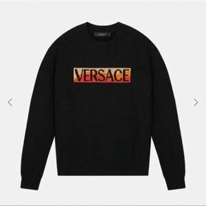 VERSACE ブランドロゴ入り セーター ブラック 48