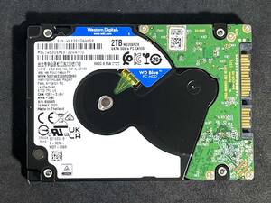 【送料無料】 ★ 2TB ★　WD Blue　/　WD20SPZX　【使用時間：224ｈ】2021年製　Western Digital Blue　稼働少 2.5インチ内蔵HDD/7mm 即決