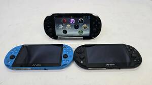 【1435】1円~ SONY PSVita PlayStation Vita PCH-2000 ブラック アクアブルー 3点セット 未動確 ジャンク品