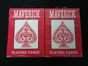 【G303】MAVERICK　マーベリック　POKER　PLAYING CARDS　赤　2点セット　未開封　激レア　カード　デック　トランプ　マジック　手品