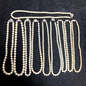 1円 全て アコヤ真珠 ネックレス パール pearl jewelry 925 silver necklace accessory 真珠 あこや アクセサリー シルバー 冠婚葬祭 298g